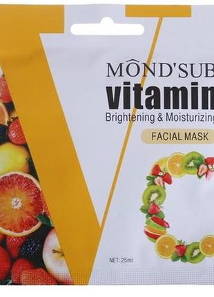 🌸 тканевая маска для лица mond'sub vitamin c увлажняющая освежающая 25 мл