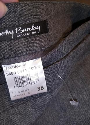 Шерстяные-стрейч,серые,элегантные,офисные брюки с карманами,betty barclay9 фото