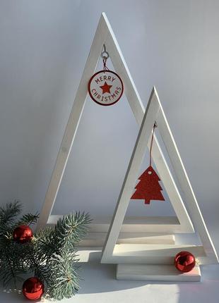 Ялинка, новорічний декор, дерев‘яна, гірлянда, нобіліс3 фото