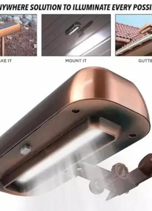 Вуличний настінний ліхтар copper bright сонячна батарея 3 в 1 (ave)