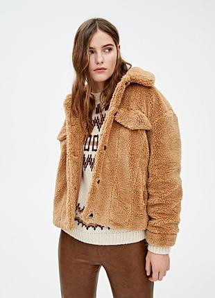 Шуба куртка из искусственной овчины pull&bear вам