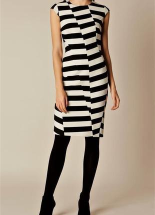 Чорно біле плаття в смужку футляр люксового бренду karen millen/оригінал