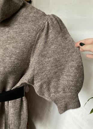 Платье свитер свободного кроя объемный рукав тренд3 фото