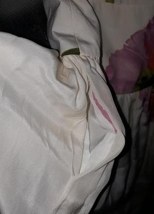 Шикарное шёлковое белое в цветы винтажное платье valentino2 фото