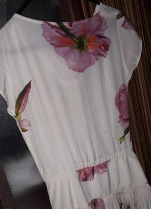 Шикарное шёлковое белое в цветы винтажное платье valentino4 фото