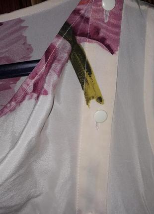 Шикарное шёлковое белое в цветы винтажное платье valentino9 фото