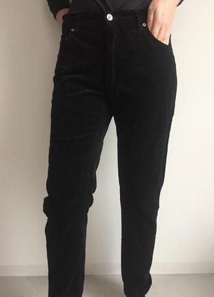 Штани джинси вельвет чорний1 фото