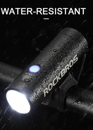 Велосипедна фара rockbros r1-400 (eos500), ipx6, 400lm, 2000мач, велосипедний ліхтар, велофара, чорний6 фото