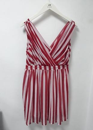 Новое платье легкое розово-красная полоска  tenki!♥️
