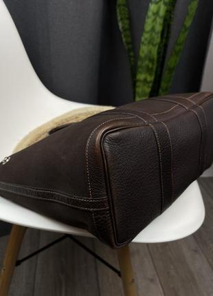 Оригінальна сумка hermès garden party bag tpm brown canvas / leather tote4 фото