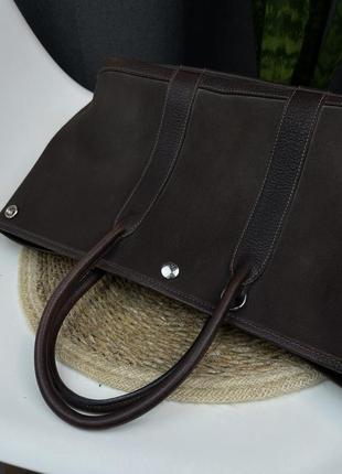 Оригінальна сумка hermès garden party bag tpm brown canvas / leather tote7 фото
