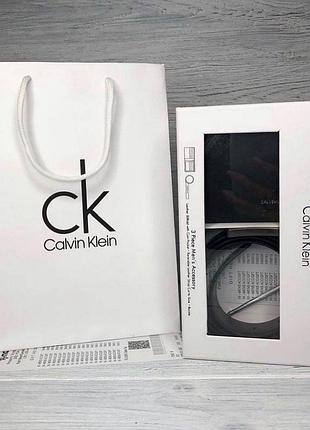 Мужской ремень и портмоне calvin klein / подарочный набор / черный кошелек на подарок2 фото