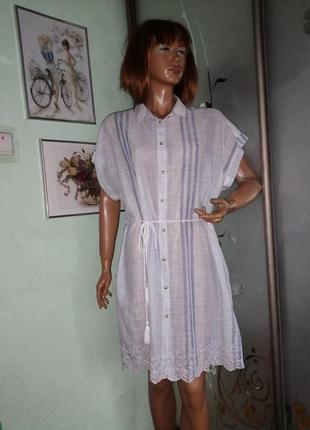 Бавовняне плаття сорочка, туніка з рішельє   george1 фото