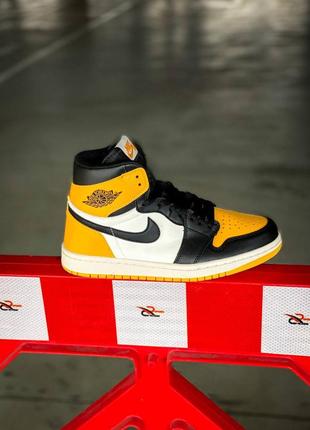 Женские кроссовки nike air jordan 1 yellow black 36-37-38-39-40-412 фото