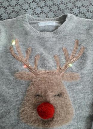 Новорічна кофта , з підсвіткою,  светер вязаний3 фото
