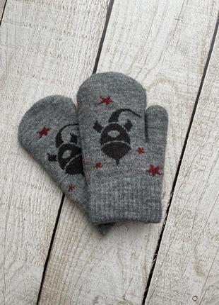 Теплі зимові рукавиці рукавички варежки 2-3 3-4 роки