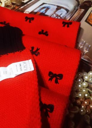 Краса неймовірна червоний шарфик принт бант красний теплий зимний теплий шарф childrens place новий3 фото