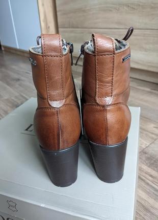 Зимние ботинки ботильоны кожаные супер качество польша 24,5 см каблук3 фото
