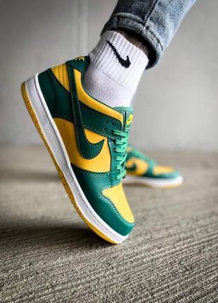 Мужские кроссовки nike dunk low green yellow 40-41-42-43-44-453 фото