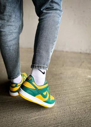 Мужские кроссовки nike dunk low green yellow 40-41-42-43-44-454 фото