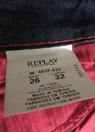 Дизайнерские джинсы replay оригинал w26 l326 фото