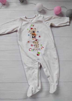Чоловісок пісочник ромпер комбінкзон різдво святковий 6-9 міс