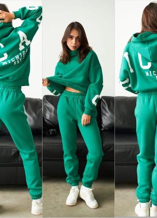 Жіночий теплий спортивний костюм зеленого кольору | 6 кольорів