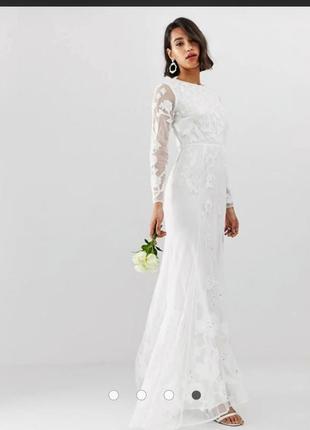 Свадебное платье с вышивкой asos disign