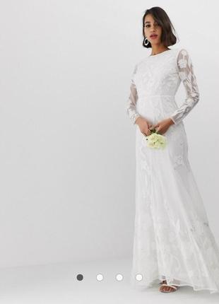 Весільна сукня з вишивкою asos disign3 фото
