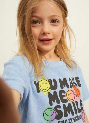 Комплект для дівчинки футболка та шорти, зріст 98-104, колір блакитний2 фото