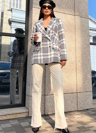 Женский пиджак в клетку деми (осень - весна) жіночий стильний піджак в серветку версаль осінній розмір s m l xl