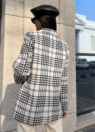 Женский пиджак в клетку деми (осень - весна) жіночий стильний піджак в серветку версаль осінній розмір s m l xl2 фото