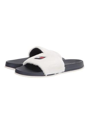 Жіночі шльопанці з хутром tommy hilfiger dezia sandal1 фото