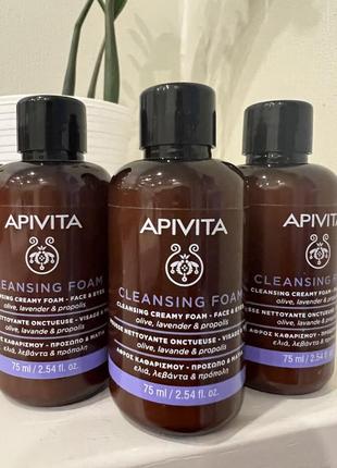 Apivita натуральна очищаюча пінка для обличчя та очей