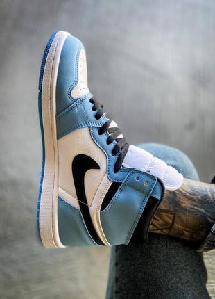 Мужские кроссовки nike air jordan 1 high og university blue 41-42-44-453 фото