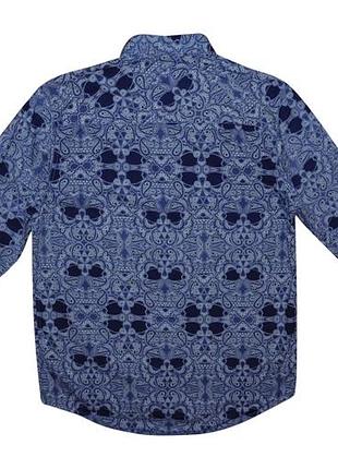 Мужская рубашка синяя в узорчик tailored m 3