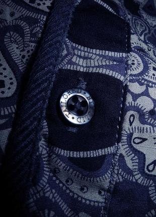 Мужская рубашка синяя в узорчик tailored m 5