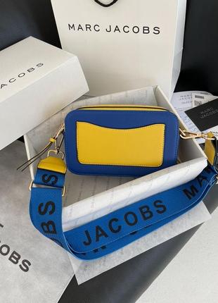 Жіноча  синя з жовтим сумка через плече marc jacobs 🆕маленька сумка крос боди6 фото