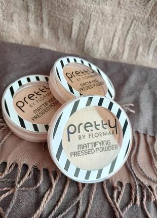 Матуюча пудра pretty by flormar mattifying pressed powder. №0035 фото