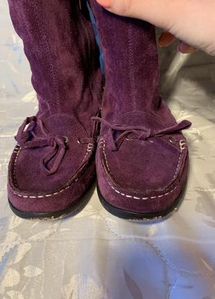 Фіолетові замшеві сапоги ,замшеві чоботи,фіолетові чоботи,демісезоні сапоги7 фото