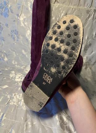 Фіолетові замшеві сапоги ,замшеві чоботи,фіолетові чоботи,демісезоні сапоги10 фото