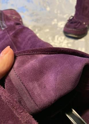 Фіолетові замшеві сапоги ,замшеві чоботи,фіолетові чоботи,демісезоні сапоги9 фото