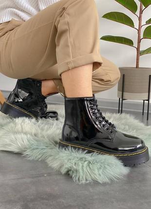 Зимние женские ботинки dr. martens jadon platform black premium (мех) 36-37-38-39-405 фото