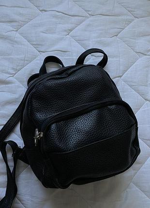 Маленький чорний рюкзак еко шкіра