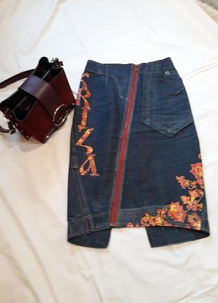 Джинсовая юбка с завышенной талией kriza