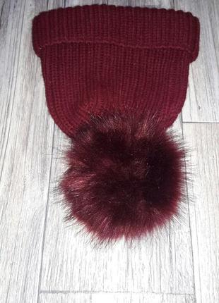 Зимова шапка з помпоном р. one size4 фото