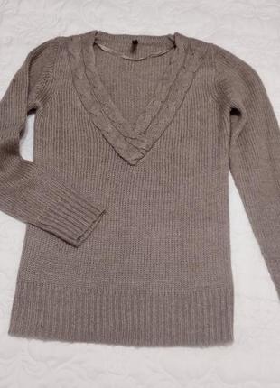 Светр пуловер в'язаний косичка базовий1 фото