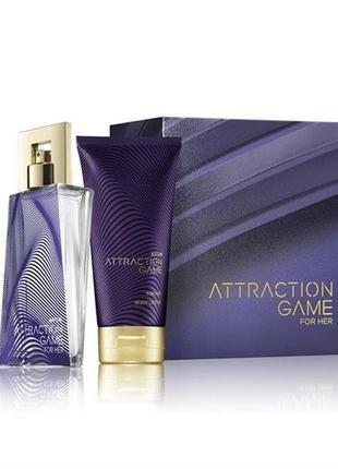 Жіночий парфумерно- косметичний набір "attraction game". деревний аромат.