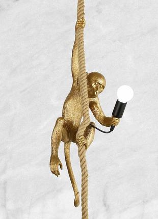 Золотий підвісний світильник "мавпочка на канаті" (909-vxl8051-1 gd)