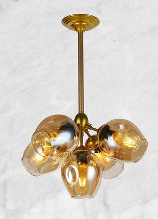 Золота люстра на 5 ламп molecule (56-lpr66005-5 gd+cl)